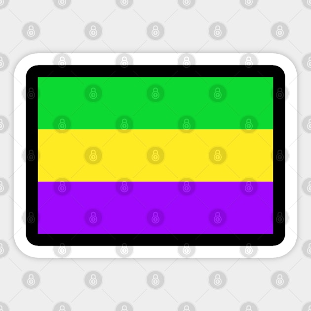 Mardi Gras Flag Sticker by E